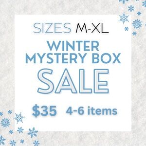 Winter Mystery Box Sale - Boxes come in size Medium to XL.